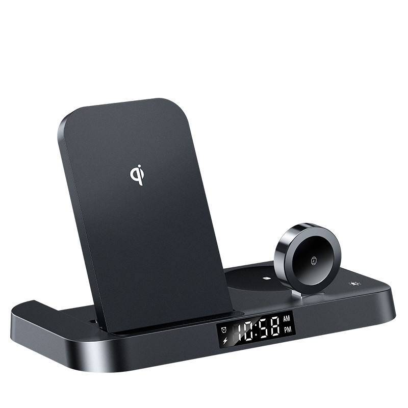 4-in-1 Wireless Charging Station With Alarm Clock